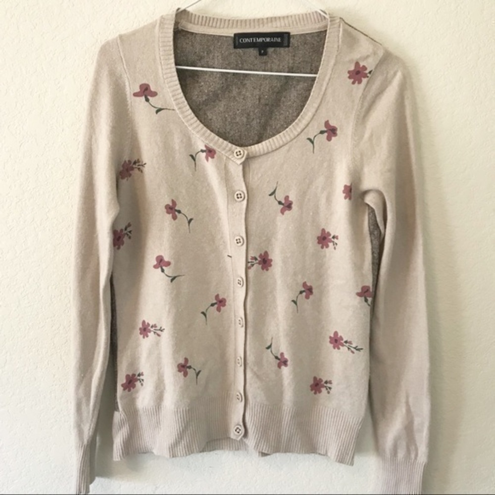 Contemporaine Wool Blend Cardigan, S